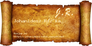Johanidesz Réka névjegykártya
