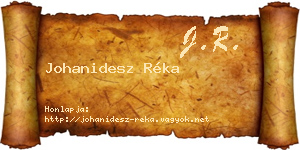 Johanidesz Réka névjegykártya